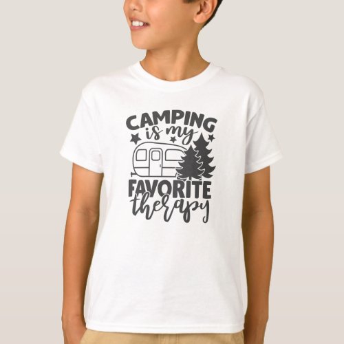 Camping Is My Favorite Therapy Funny Camper Saying T_Shirt