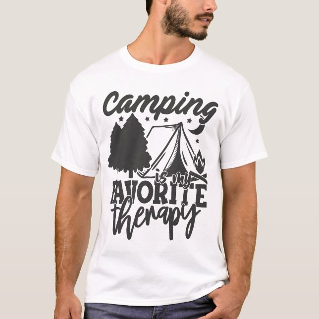 Camping Is My Favorite Therapy Gift T-Shirt (Front)
