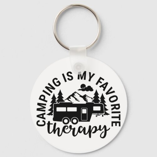 Camping Is My Favorite Therapy Keychain