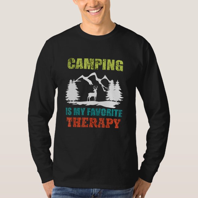 Camping Is My Favorite Therapy T-Shirt (Front)