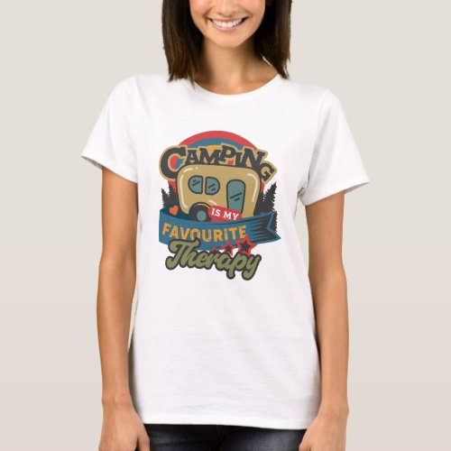 Camping Is My Favourite Therapy T_Shirt