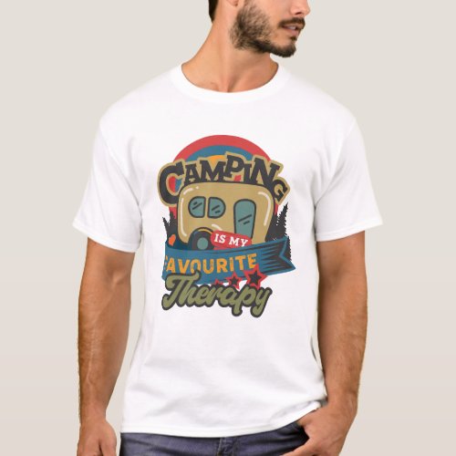 Camping Is My Favourite Therapy T_Shirt