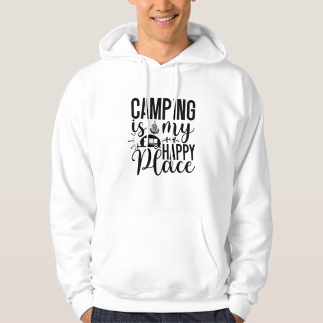 camping is my happy place hoodie (Front)