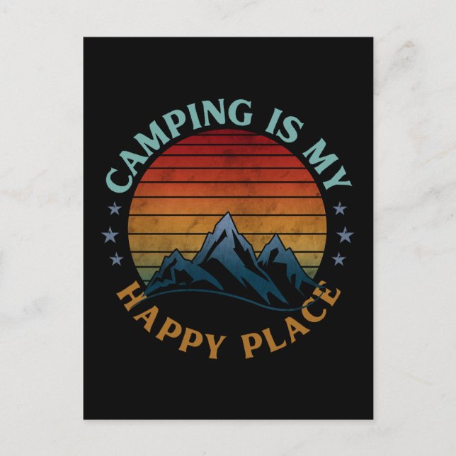 CAMPING IS MY HAPPY PLACE POSTCARD (Front)