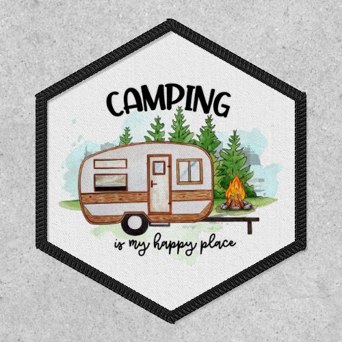 Camping is My Happy Place Retro RV Patch