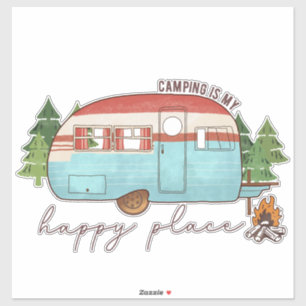 Camping is my happy place sticker