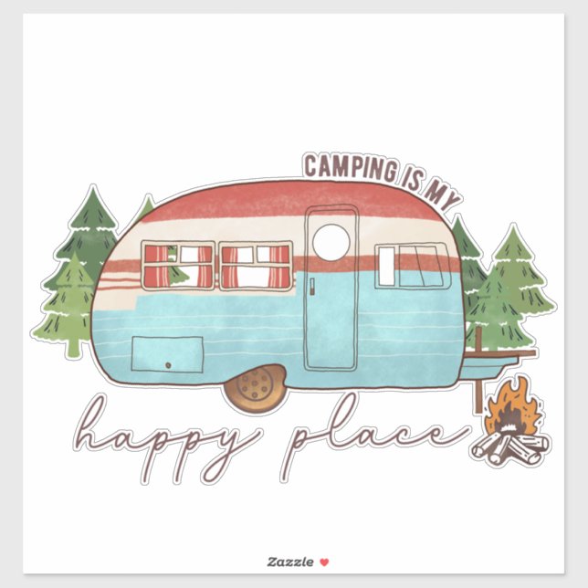 Camping is my happy place sticker (Sheet)
