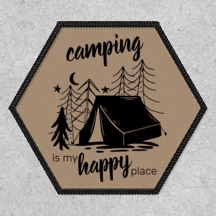 Camping is my Happy Place Tent in Woods Sketch Patch