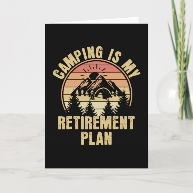 Camping is my retirement plan Funny camping Gift Card (Front)