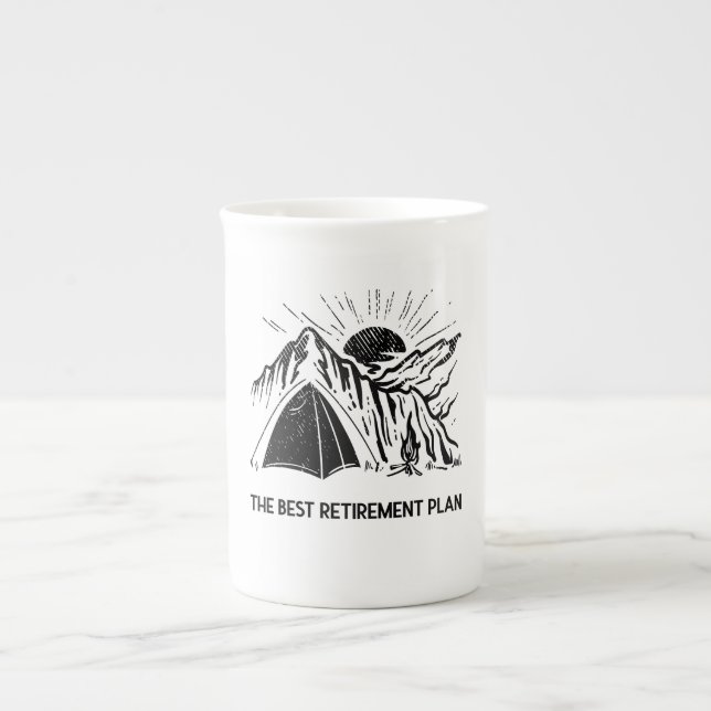 Camping Is My Retirement Plan Retired Camper Bone China Mug (Front)
