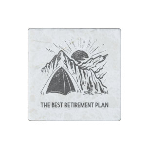 Camping Is My Retirement Plan Retired Camper Stone Magnet