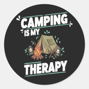 Camping Is My TheraFor Outdoors Classic Round Sticker