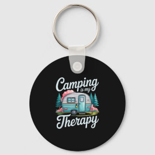 Camping is my therapy camper camp adventure lover keychain