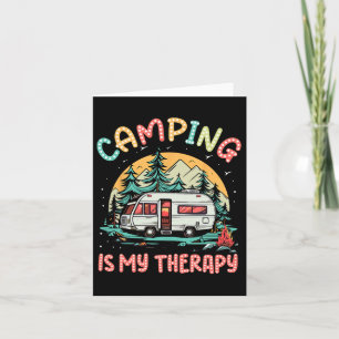 Camping Is My Therapy Campfire Summer Camp Family  Card