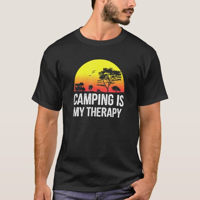 Camping Is My Therapy - Camping T-Shirt (Front)