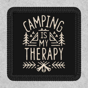 Camping is my therapy funny camper camp black patch