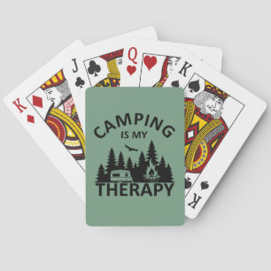 Camping is my therapy funny camper slogan poker cards