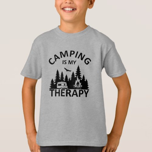 Camping is my therapy funny camper slogan T_Shirt