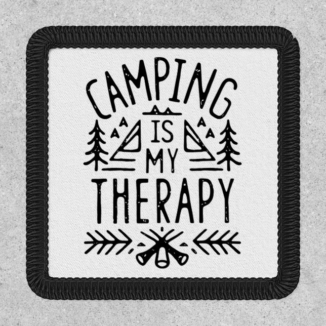 Camping is my therapy funny quotes summer camp patch (Front)
