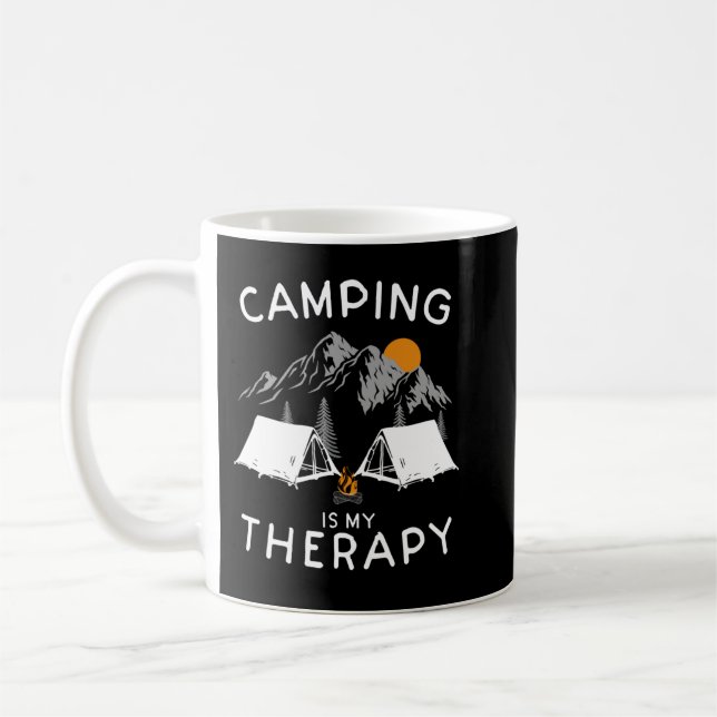 Camping is my therapy in nature for hiker and camp coffee mug (Left)