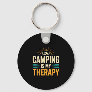 Camping is my therapy keychain