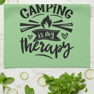 Camping Is My Therapy Kitchen Towel