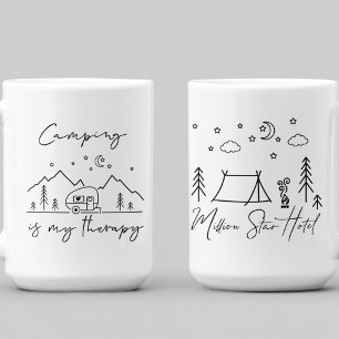 Camping is My Therapy & Million Star Hotel Quotes Coffee Mug