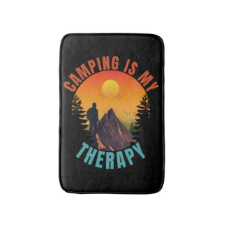 Camping is my therapy outdoor vacation gift bath mat