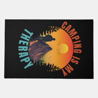 Camping is my therapy outdoor vacation gift doormat