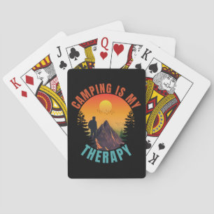 Camping is my therapy outdoor vacation gift poker cards