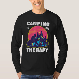 Camping Is My Therapy Rv Van Camping Saying Happy  T-Shirt