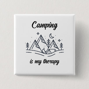 Camping is my therapy simple summer button