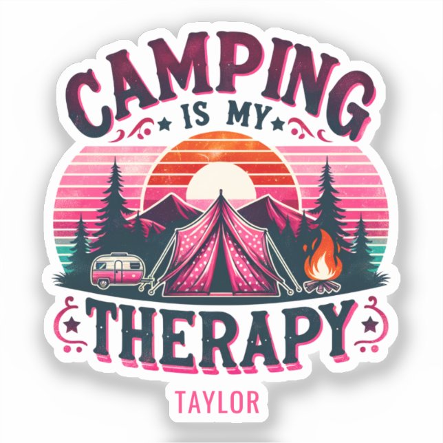 Camping Is My Therapy Sticker (Front)