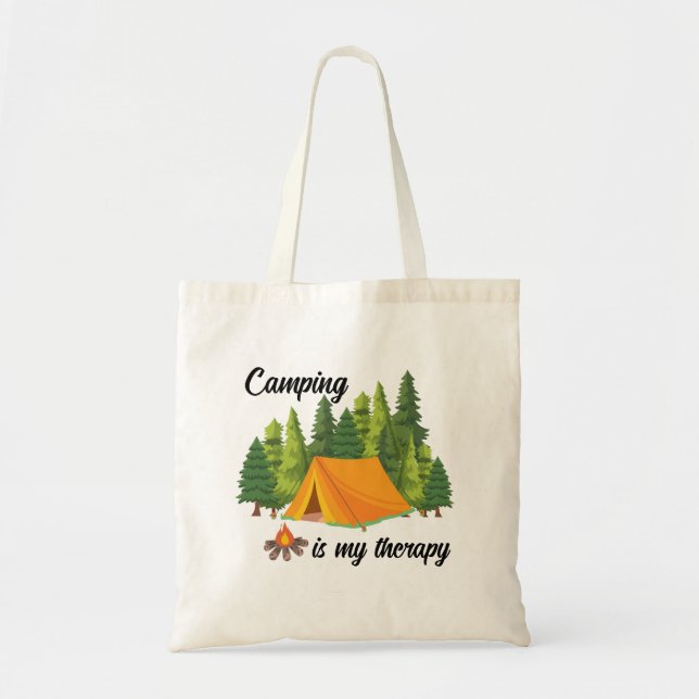 Camping is my therapy summer tote bag (Front)