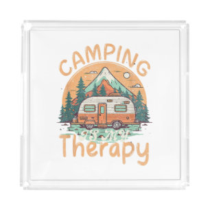 Camping Is My Therapy Summer Vacation Family Acrylic Tray