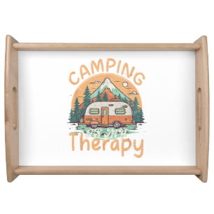 Camping Is My Therapy Summer Vacation Family Serving Tray
