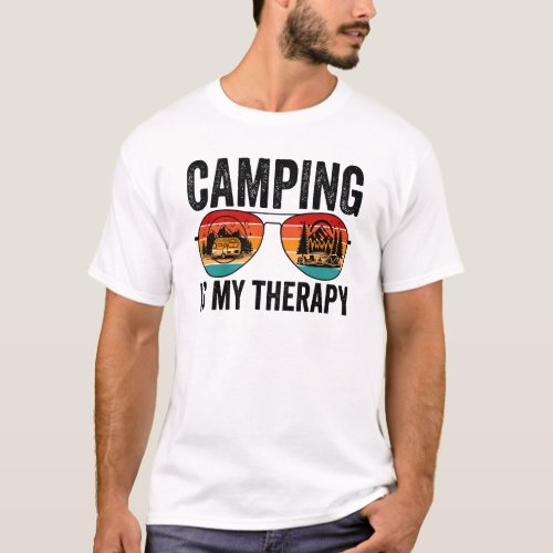 Camping is my therapy  T_Shirt