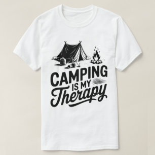 Camping Is My Therapy Tent Campfire Graphic T-Shirt