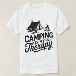 Camping Is My Therapy Tent Campfire Graphic T-Shirt