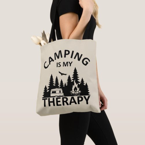 Camping is my therapy tote bag