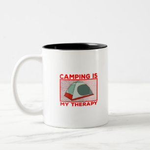 Camping is My Therapy Two-Tone Coffee Mug