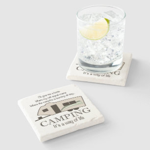 Camping: It's A Way of Life Stone Coaster