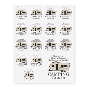Camping: It's A Way of Life Temporary Tattoos