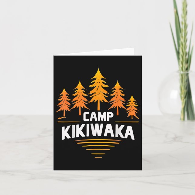 Camping Kikiwaka Summer Camp Forest Hiking Outdoor Card (Front)