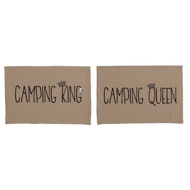 "Camping King and Camping Queen" Pillow Case (Front-Set)