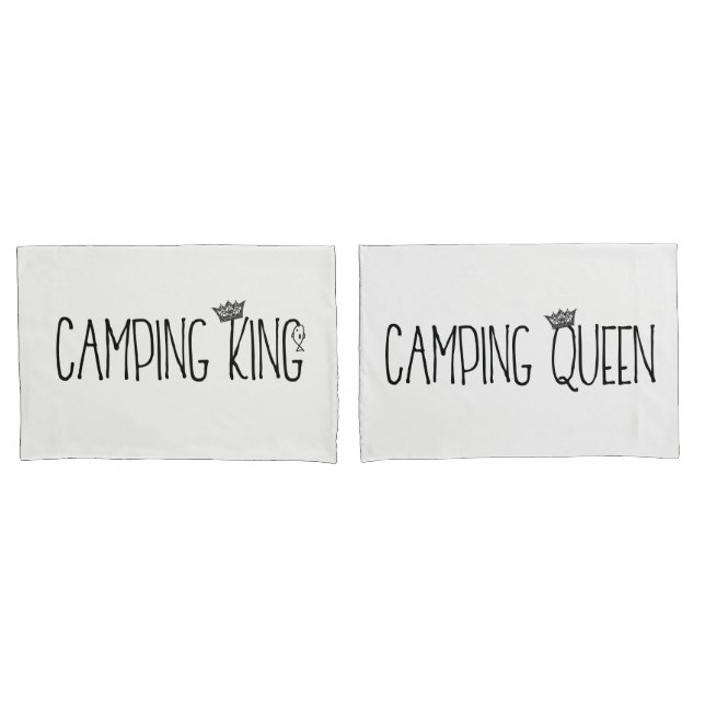 "Camping King and Queen" Pillow Case (Front-Set)