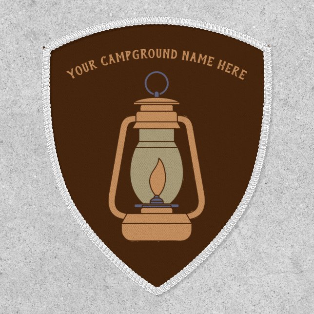 Camping Lantern Custom Campground Park Name Patch (Front)