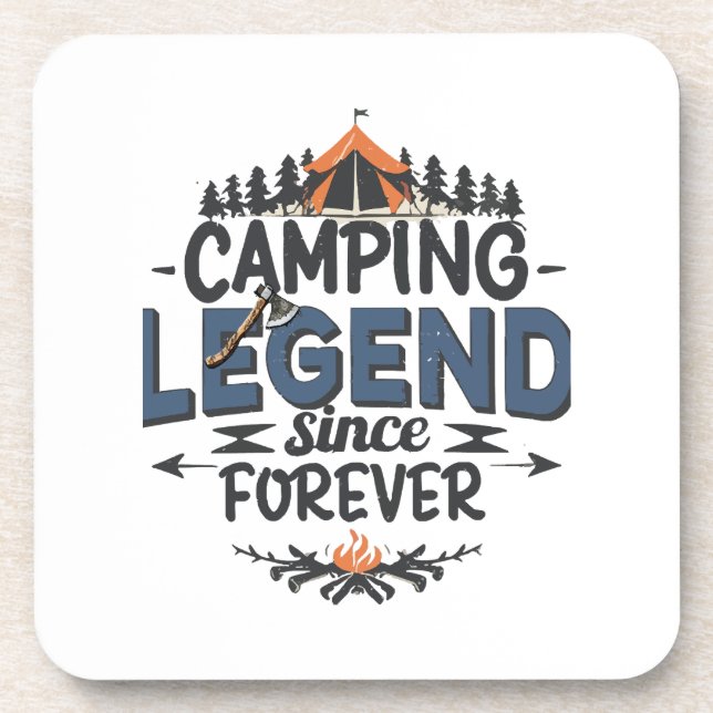 Camping Legend Since Forever Beverage Coaster (Front)