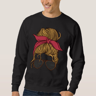 Camping Life Hair Sunglasses Cute Fun Retro Sweatshirt