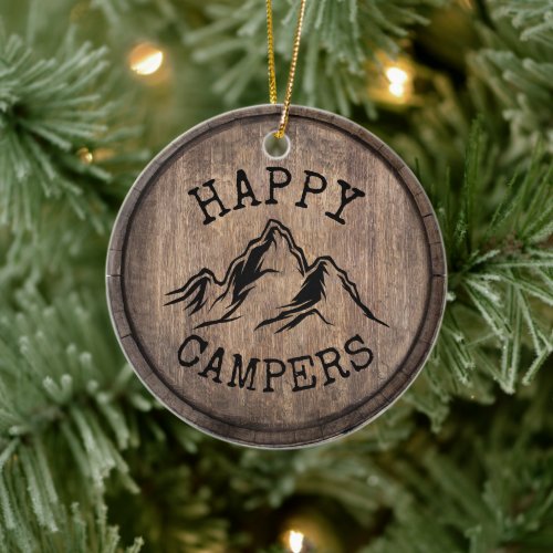 Camping Life Happy Campers Mountain Adventure Ceramic Ornament